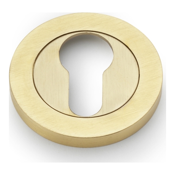 AW390SBPVD • For Euro Cylinder • Satin Brass • Alexander & Wilks Concealed Fix Escutcheon